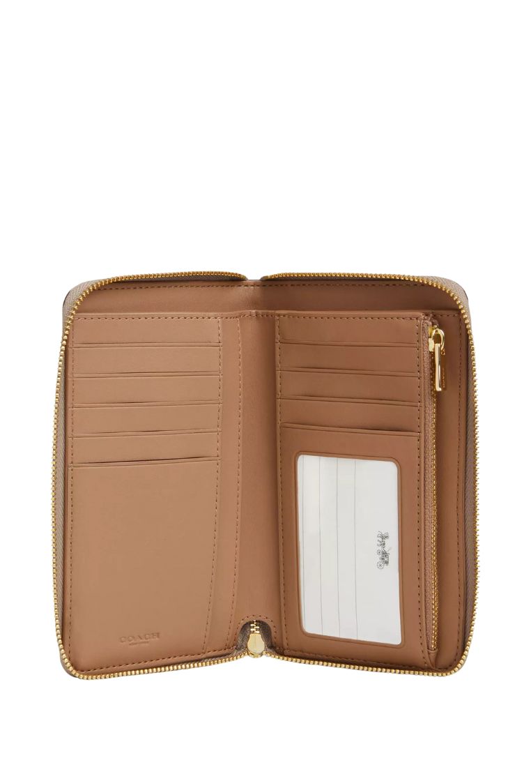 Medium Id Zip Wallet In Signature Canvas Sand Chalk