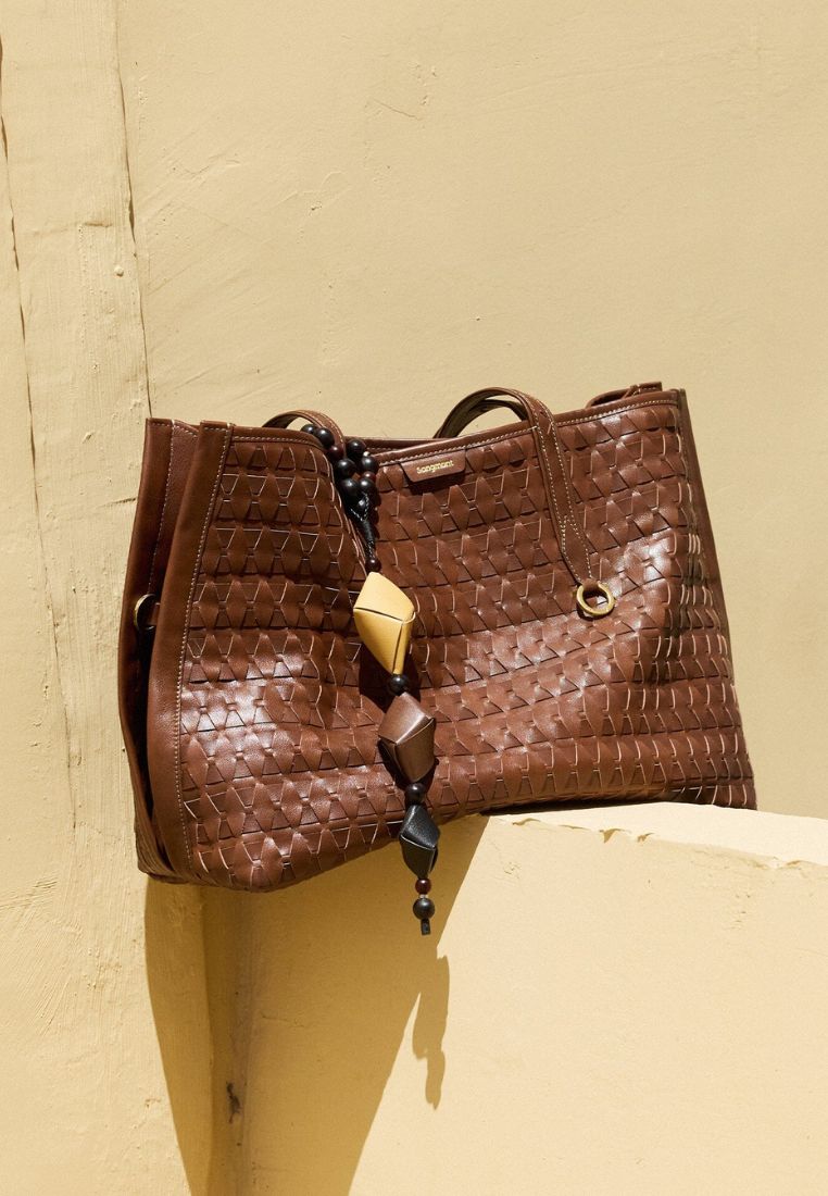 Medium Lattice Tote - Sandal