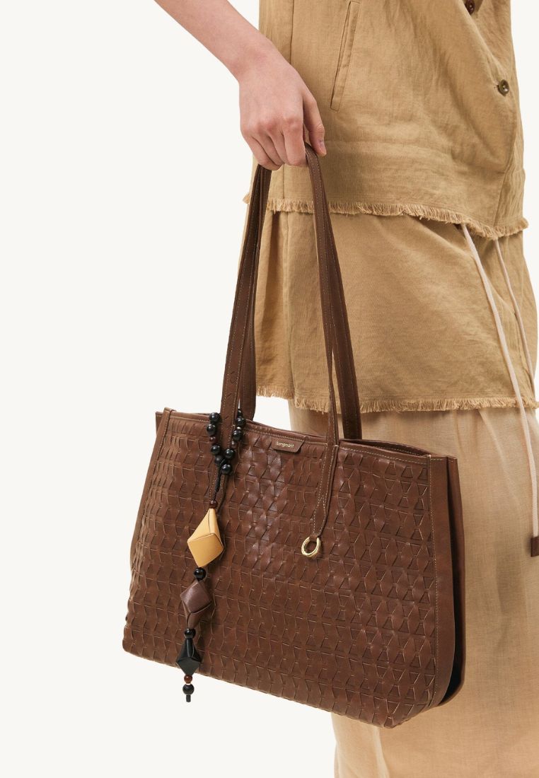 Medium Lattice Tote - Sandal