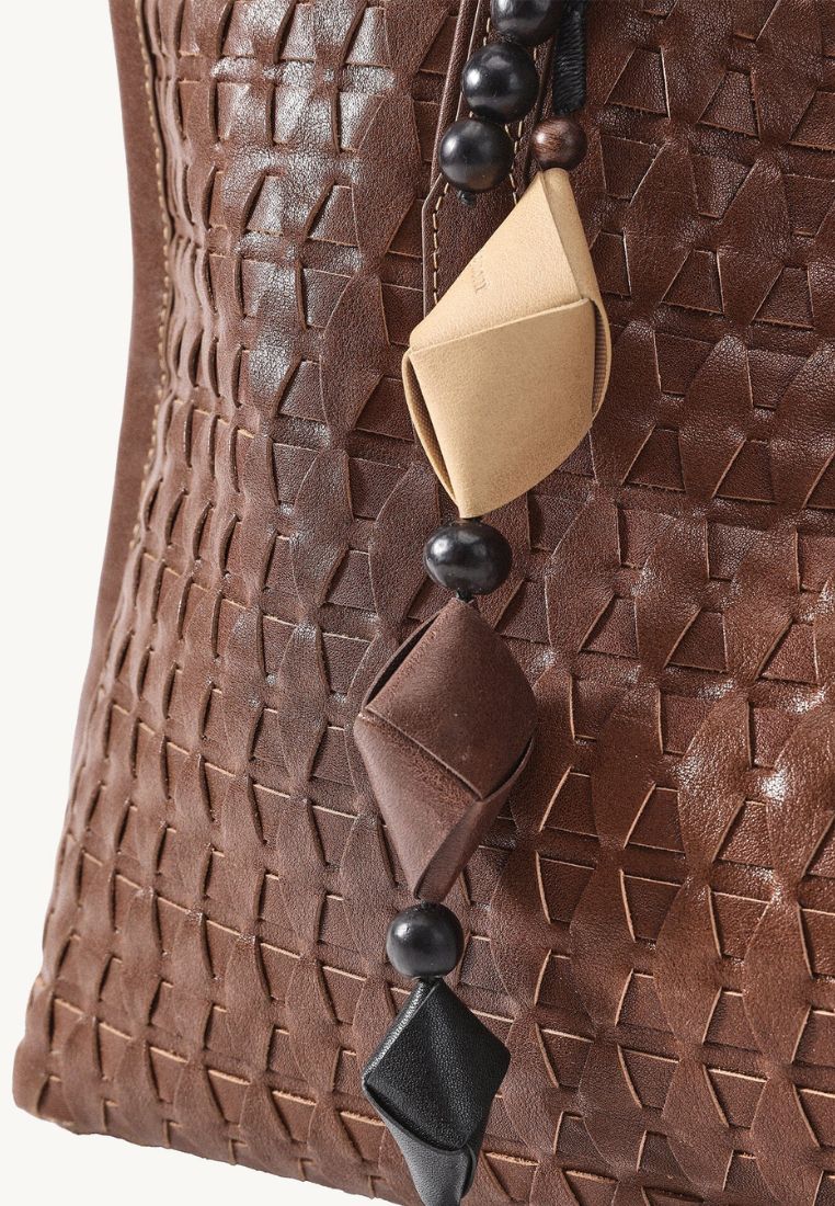 Medium Lattice Tote - Sandal