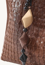 Medium Lattice Tote - Sandal