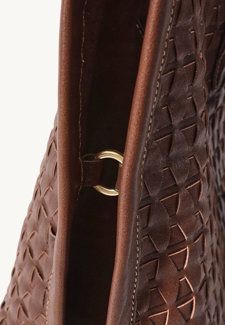 Medium Lattice Tote - Sandal