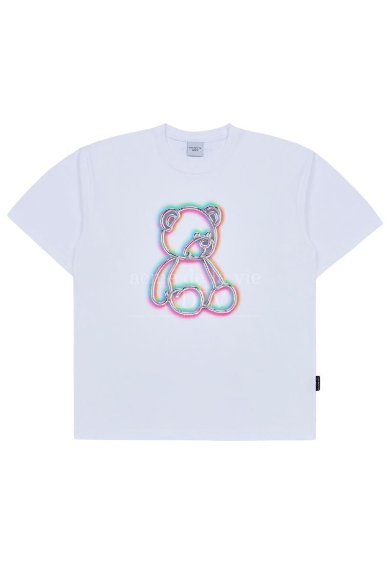 Metal Line Bear Short Sleeve T-Shirt White