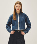 W CROP DENIM SHIRT blue