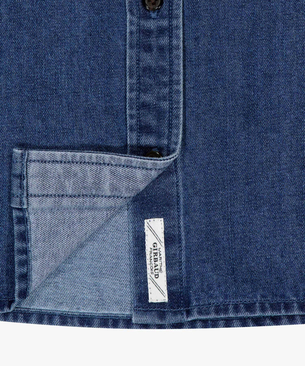 W CROP DENIM SHIRT blue
