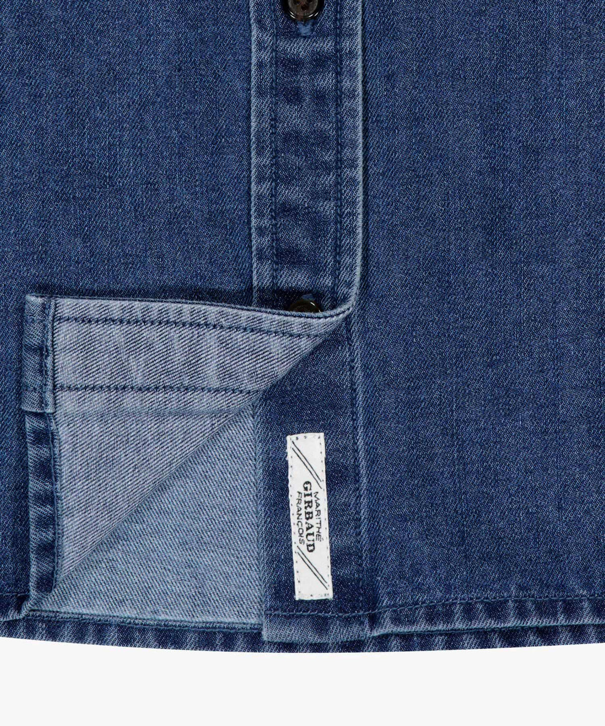 W CROP DENIM SHIRT blue