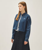 W CROP DENIM SHIRT blue