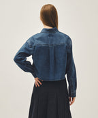 W CROP DENIM SHIRT blue