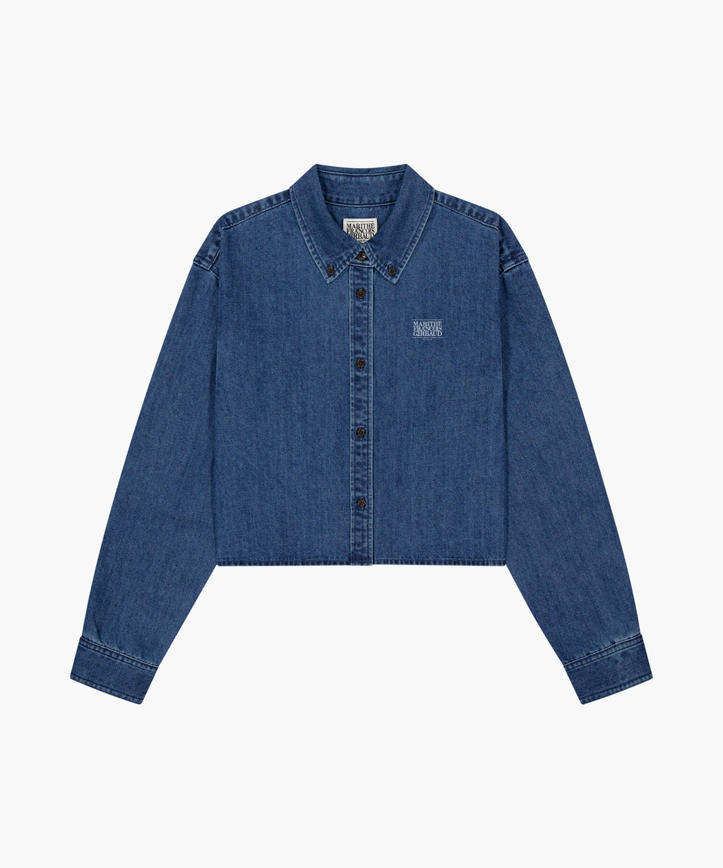 W CROP DENIM SHIRT blue