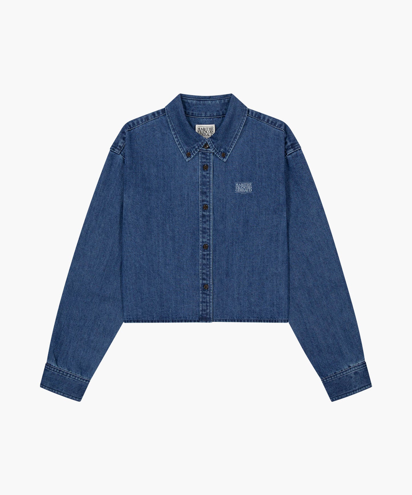 W CROP DENIM SHIRT blue