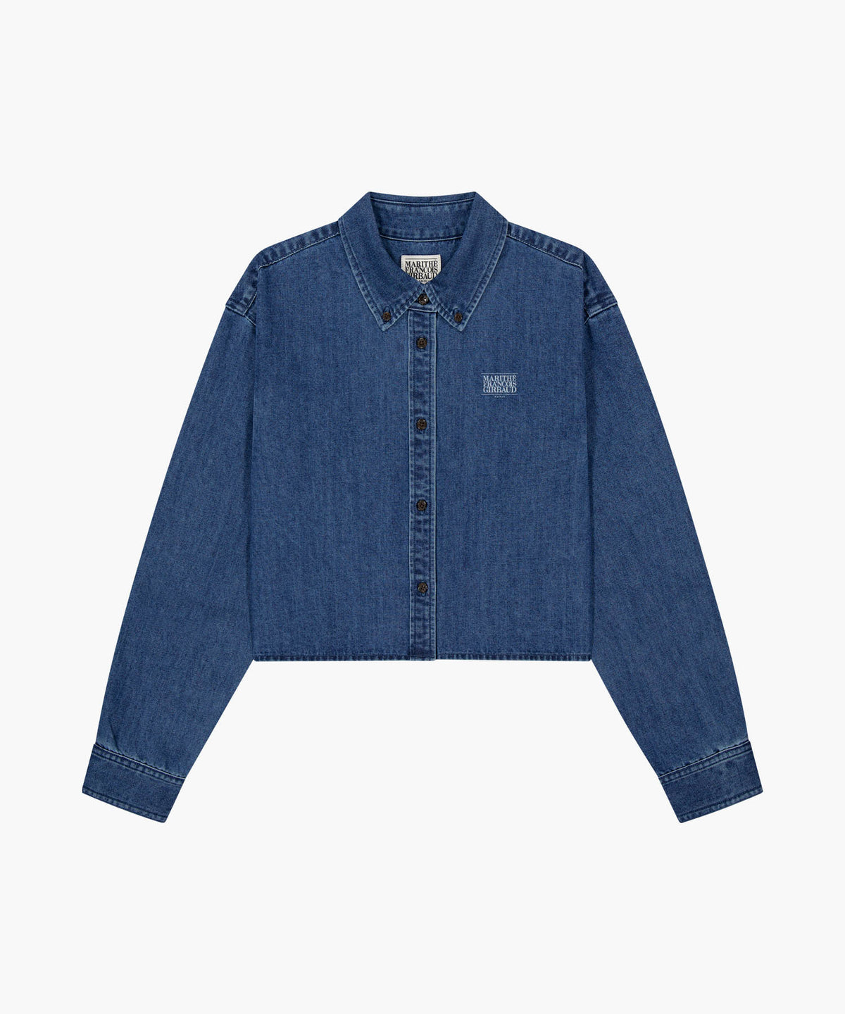 W CROP DENIM SHIRT blue