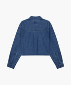 W CROP DENIM SHIRT blue