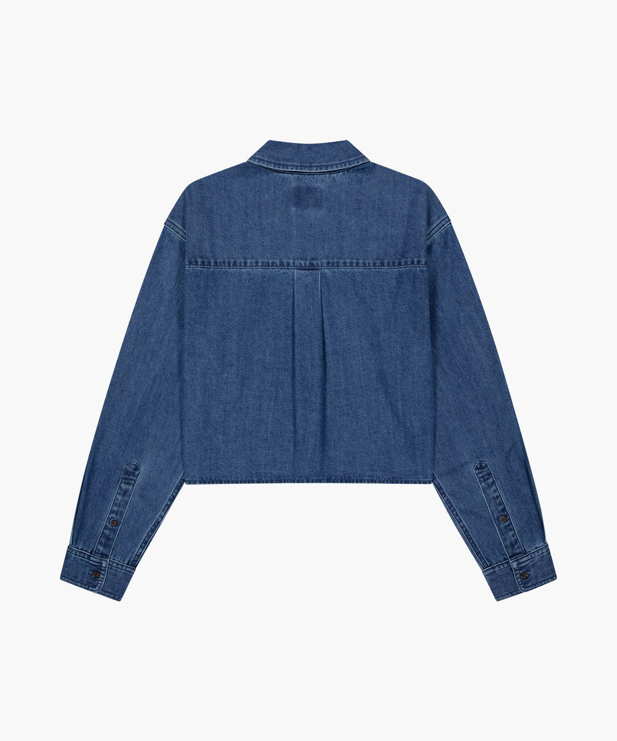 W CROP DENIM SHIRT blue