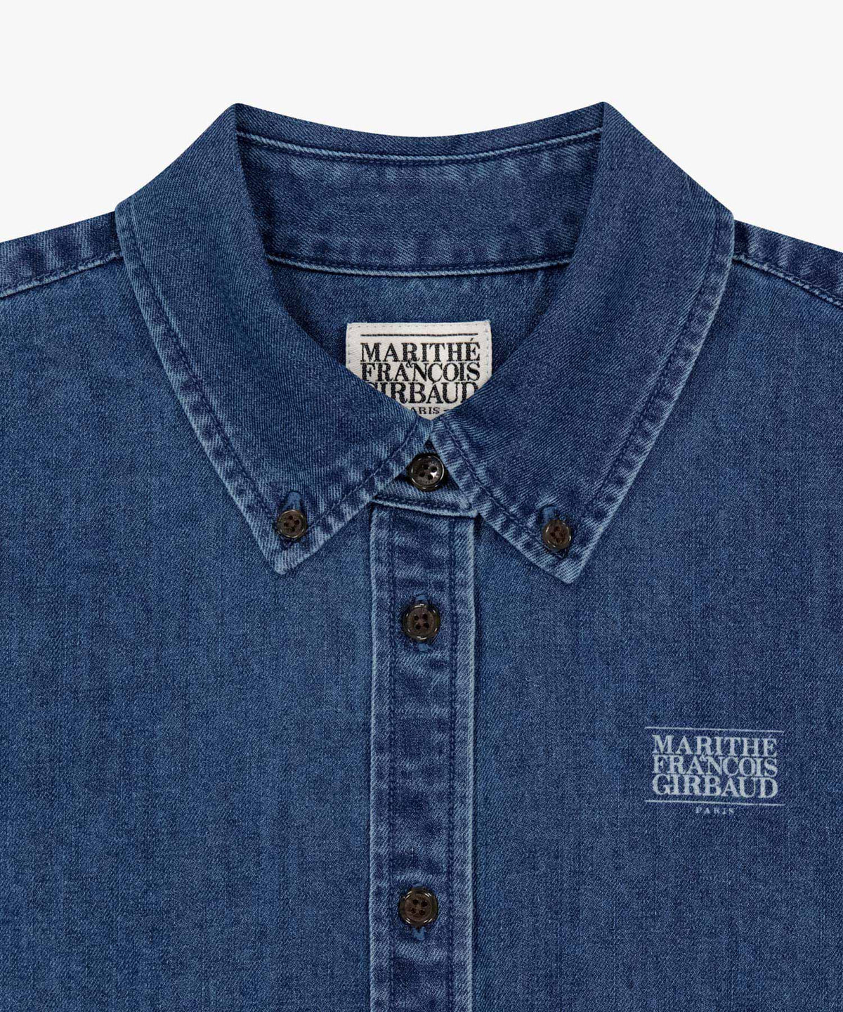 W CROP DENIM SHIRT blue