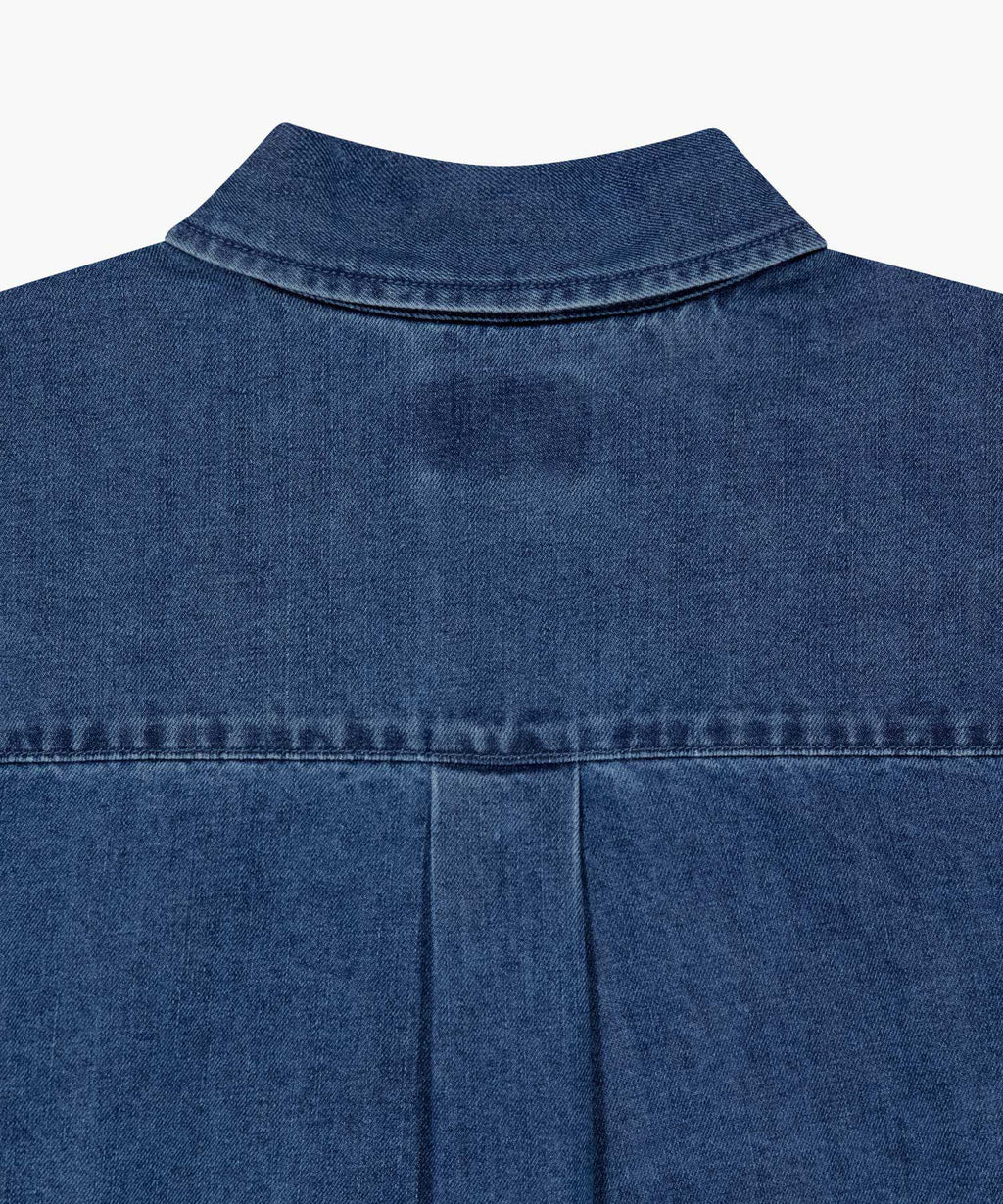 W CROP DENIM SHIRT blue