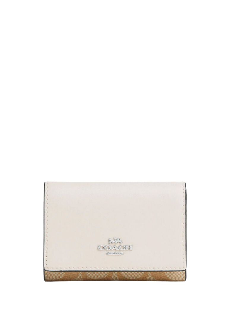 Micro Wallet In Signature Canvas Light Khaki Chalk