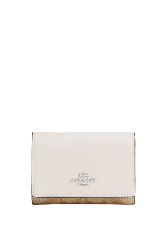 Micro Wallet In Signature Canvas Light Khaki Chalk