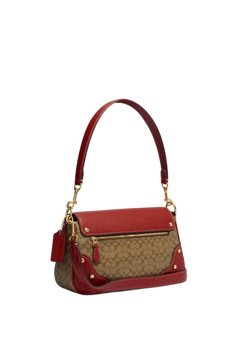Millie Shoulder Bag In Colorblock Signature Canvas Terracotta
