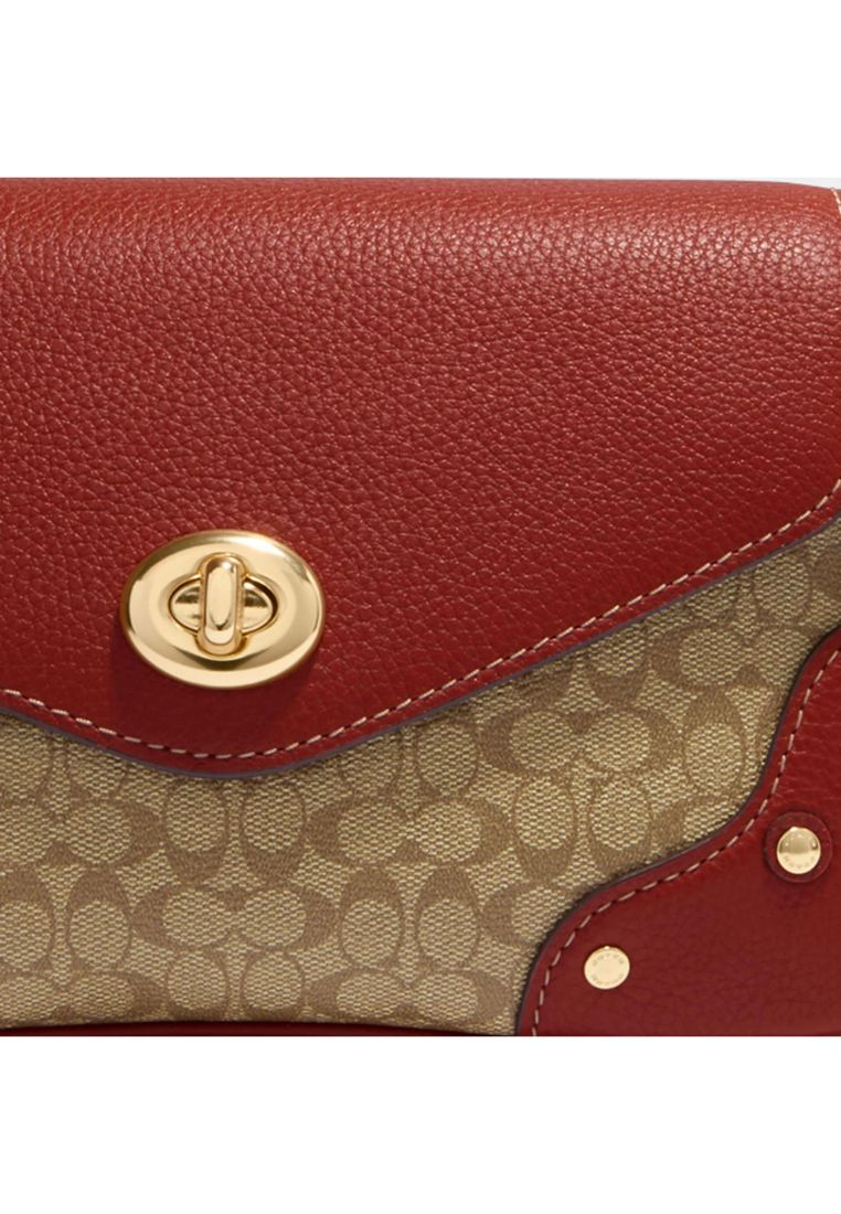 Millie Shoulder Bag In Colorblock Signature Canvas Terracotta