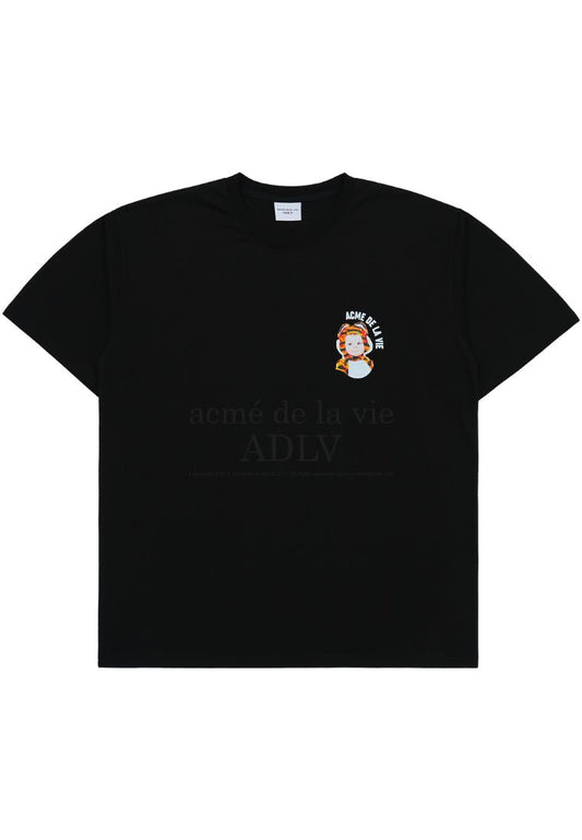 Mini Baby Face Baby Tiger Short Sleeve T-Shirt Black