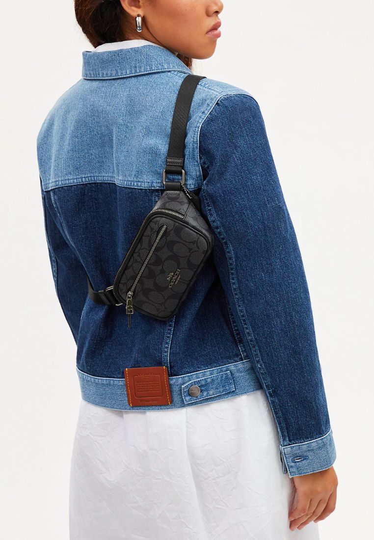 Mini Belt Bag In Signature Canvas Charcoal