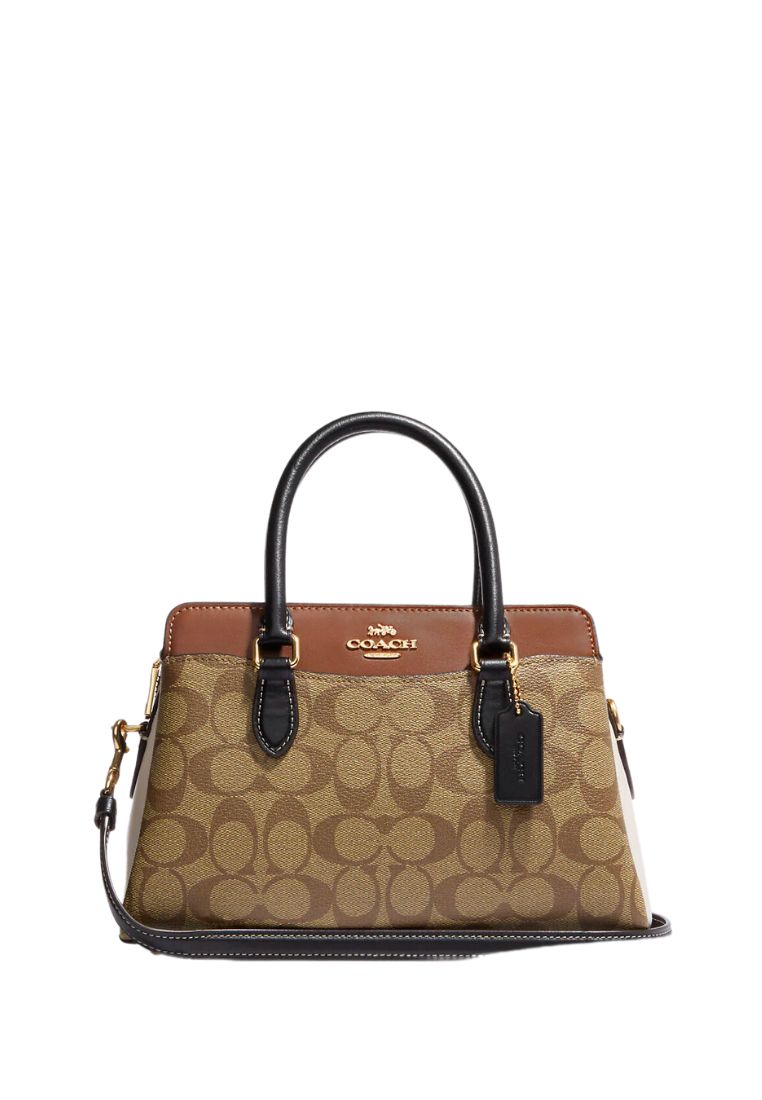Mini Darcie Carryall In Colorblock Signature Canvas Khaki Multi