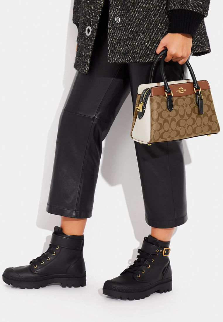 Mini Darcie Carryall In Colorblock Signature Canvas Khaki Multi