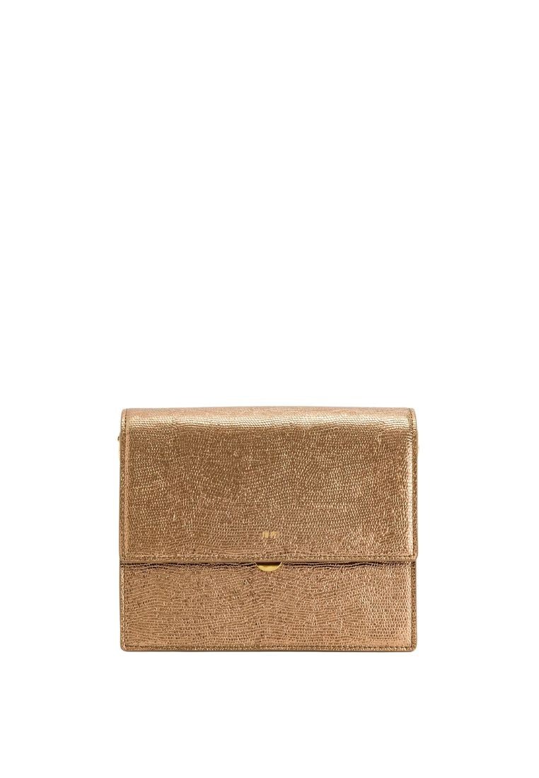 Mini Flap Metallic Crossbody - Ancient Gold