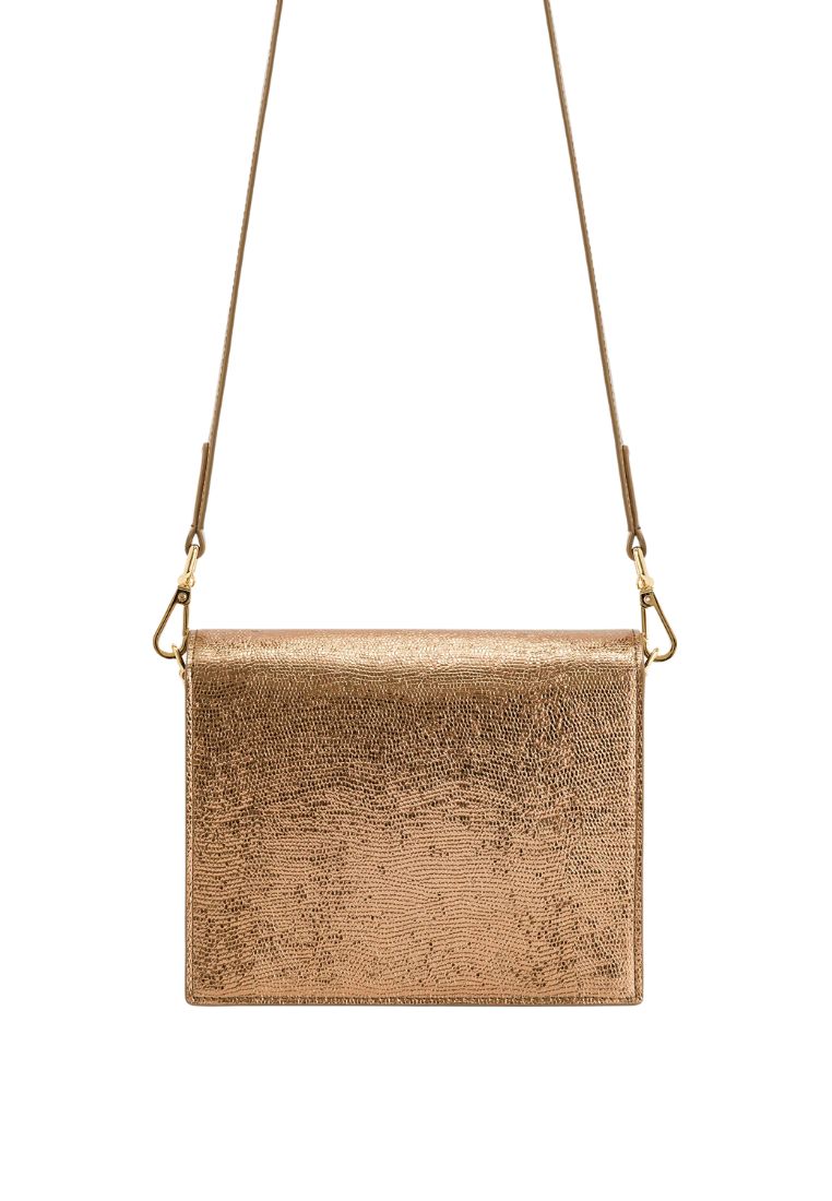 Mini Flap Metallic Crossbody - Ancient Gold