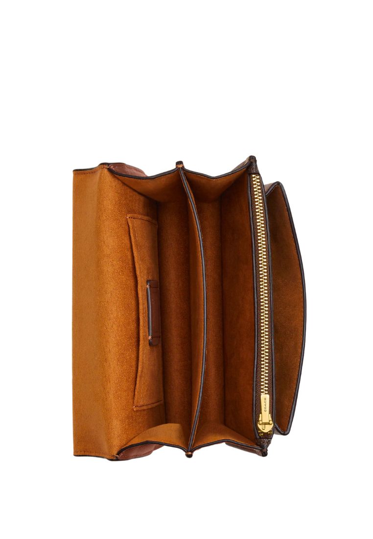 Mini Klare Crossbody In Signature Canvas Brown Redwood