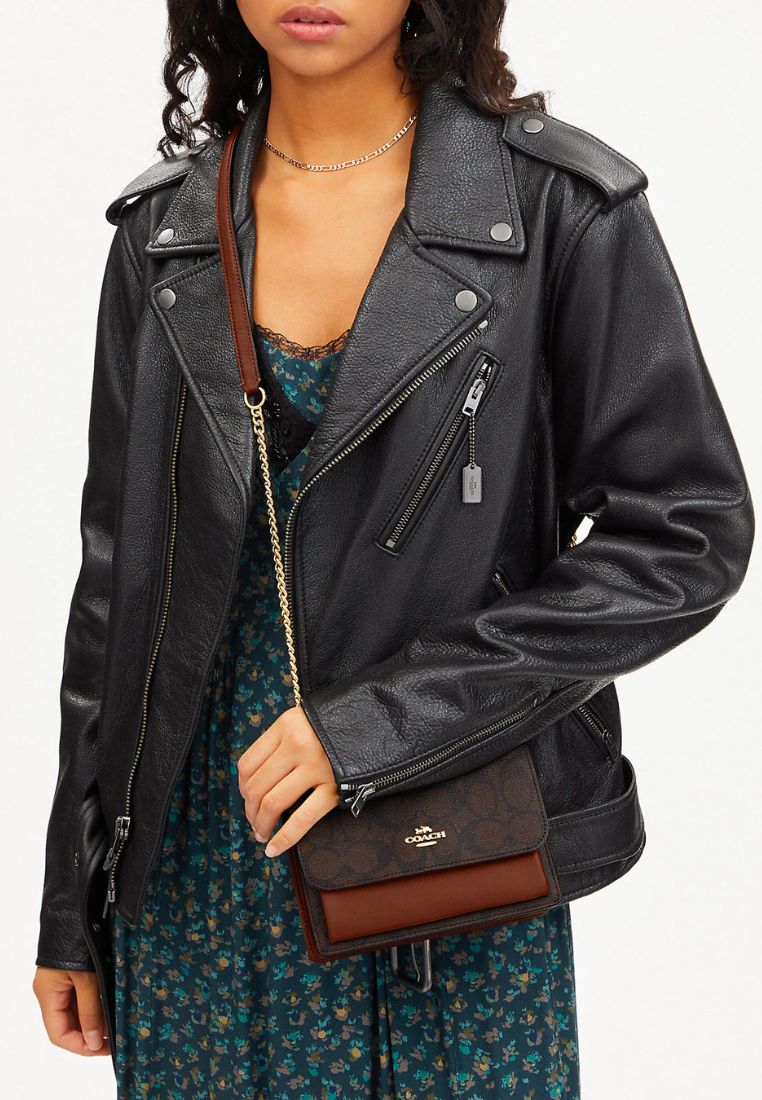 Mini Klare Crossbody In Signature Canvas Brown Redwood