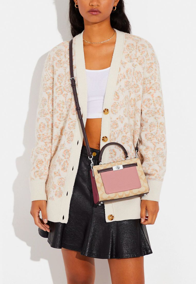 Mini Lane Top Handle In Colorblock Signature Canvas LT Pink Multi