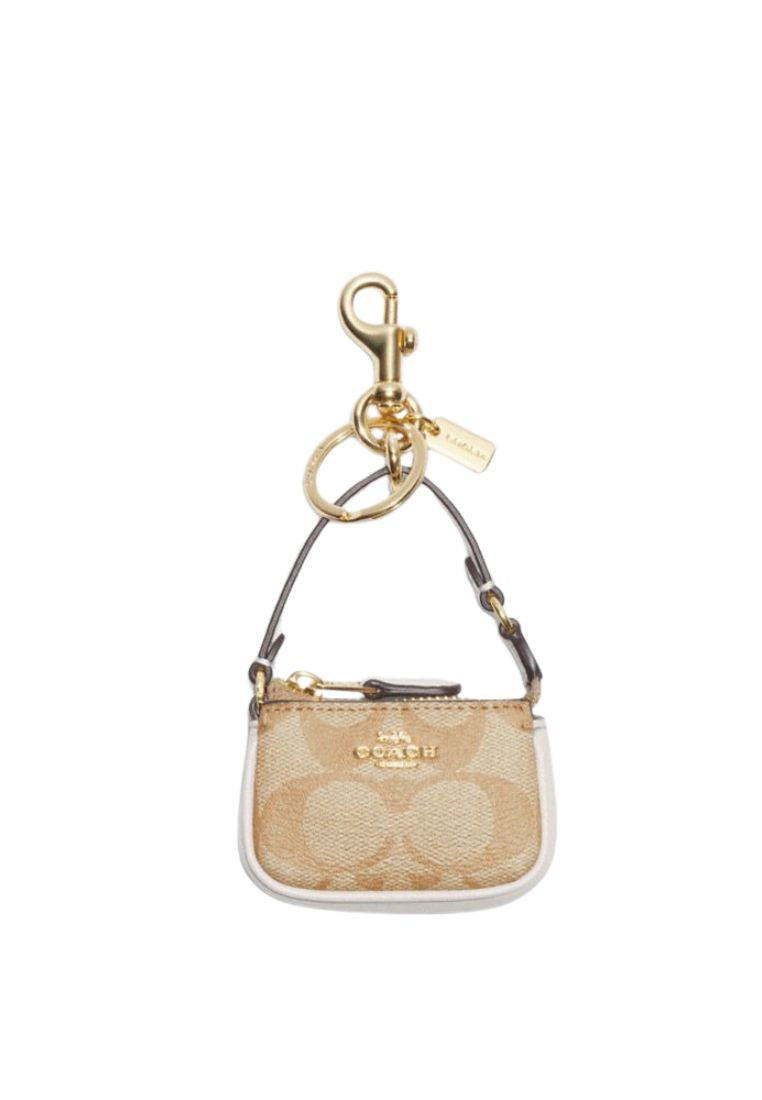 Mini Nolita Bag Charm In Signature Canvas Light Khaki Chalk