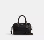 Mini Rowan Crossbody Bag In Loved Leather Silver Black Brown