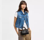 Mini Rowan Crossbody Bag In Loved Leather Silver Black Brown