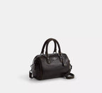 Mini Rowan Crossbody Bag In Loved Leather Silver Black Brown