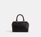 Mini Rowan Crossbody Bag In Loved Leather Silver Black Brown