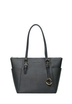 Charlotte Large Top Zip Tote Solid Black