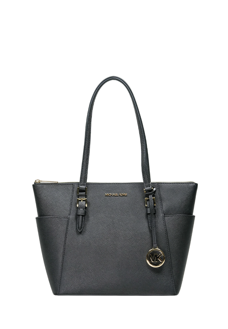 Charlotte Large Top Zip Tote Solid Black