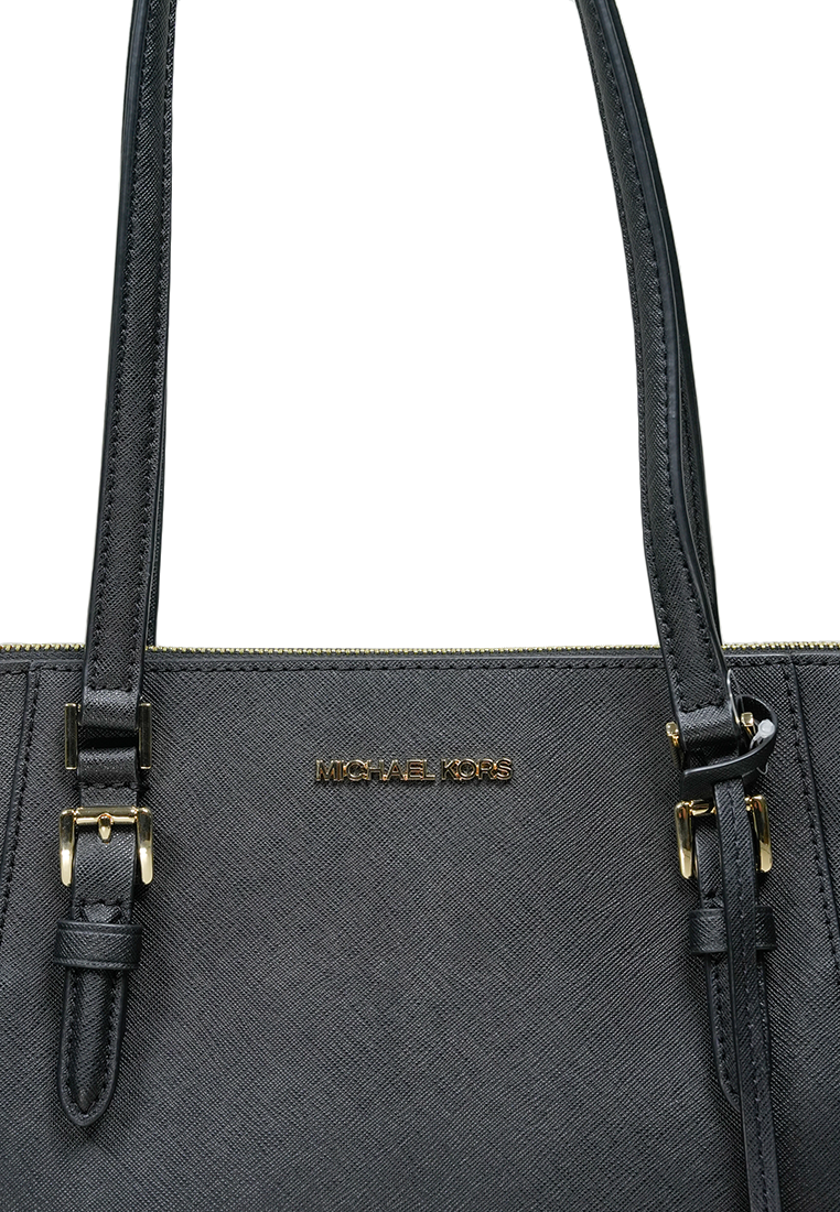 Charlotte Large Top Zip Tote Solid Black
