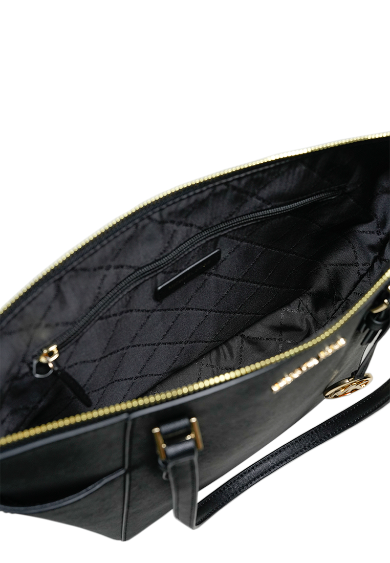 Charlotte Large Top Zip Tote Solid Black