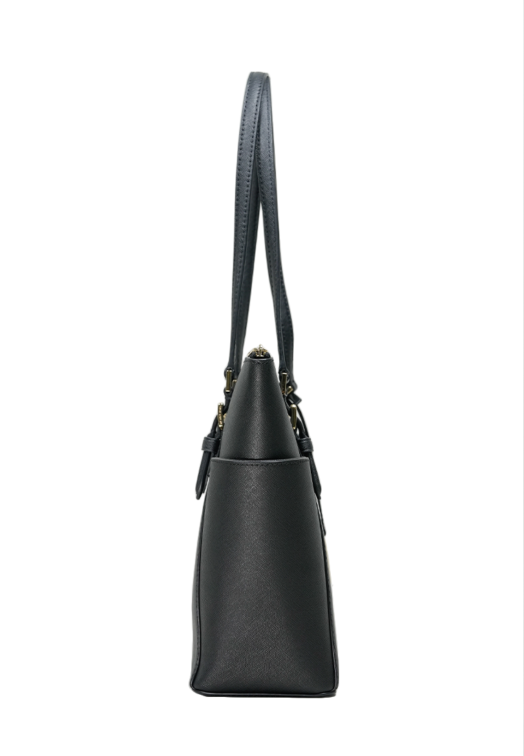 Charlotte Large Top Zip Tote Solid Black