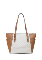 Charlotte Large Top Zip Tote Vanilla