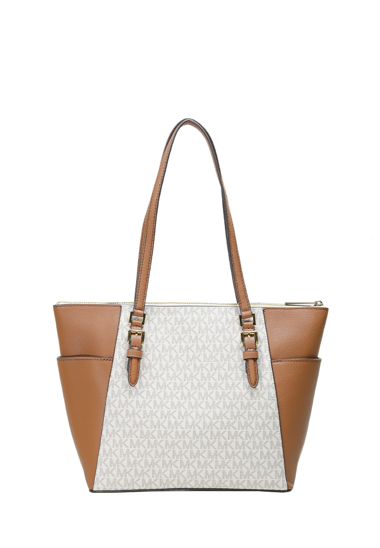 Charlotte Large Top Zip Tote Vanilla