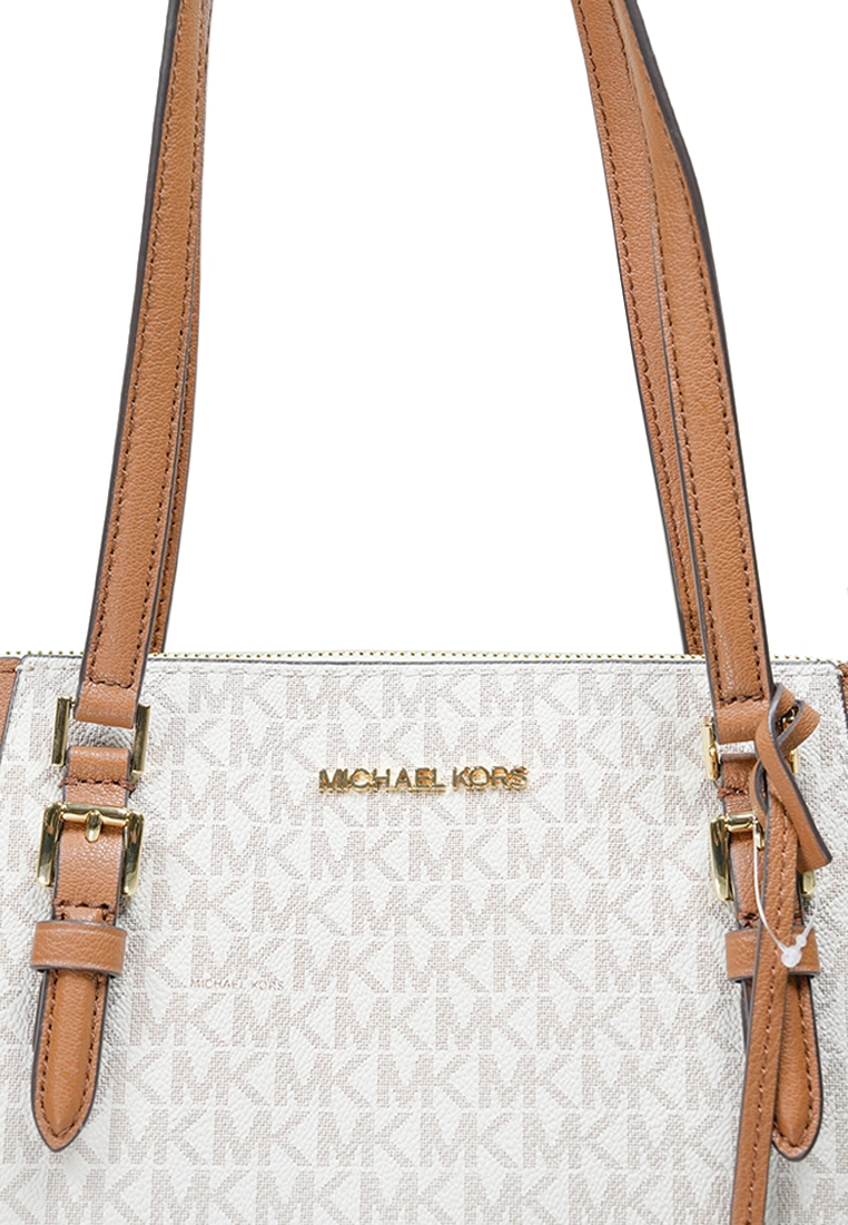 Charlotte Large Top Zip Tote Vanilla