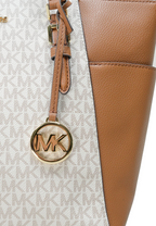 Charlotte Large Top Zip Tote Vanilla