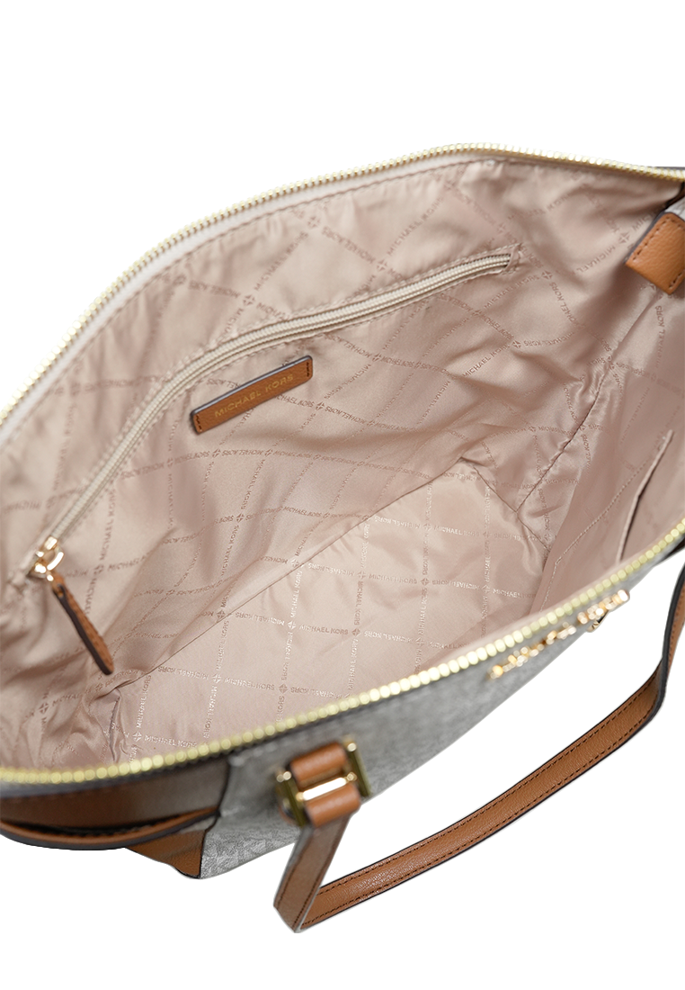 Charlotte Large Top Zip Tote Vanilla