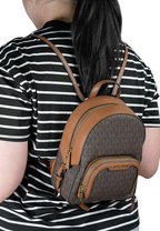 Jaycee Mini Pebbled Leather Backpack Brown