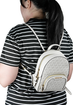 Jaycee Mini Pebbled Leather Backpack Cream Multi