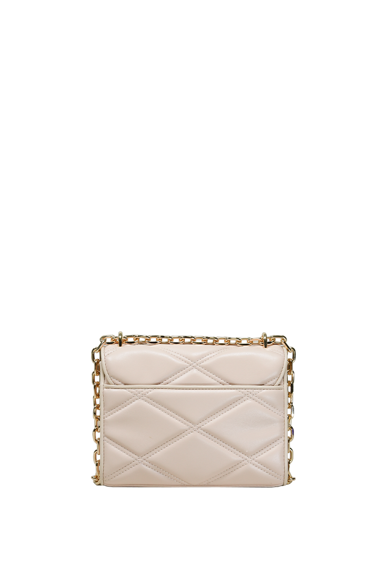 Serena Small Quilted Faux Leather Crossbody Bag Buff